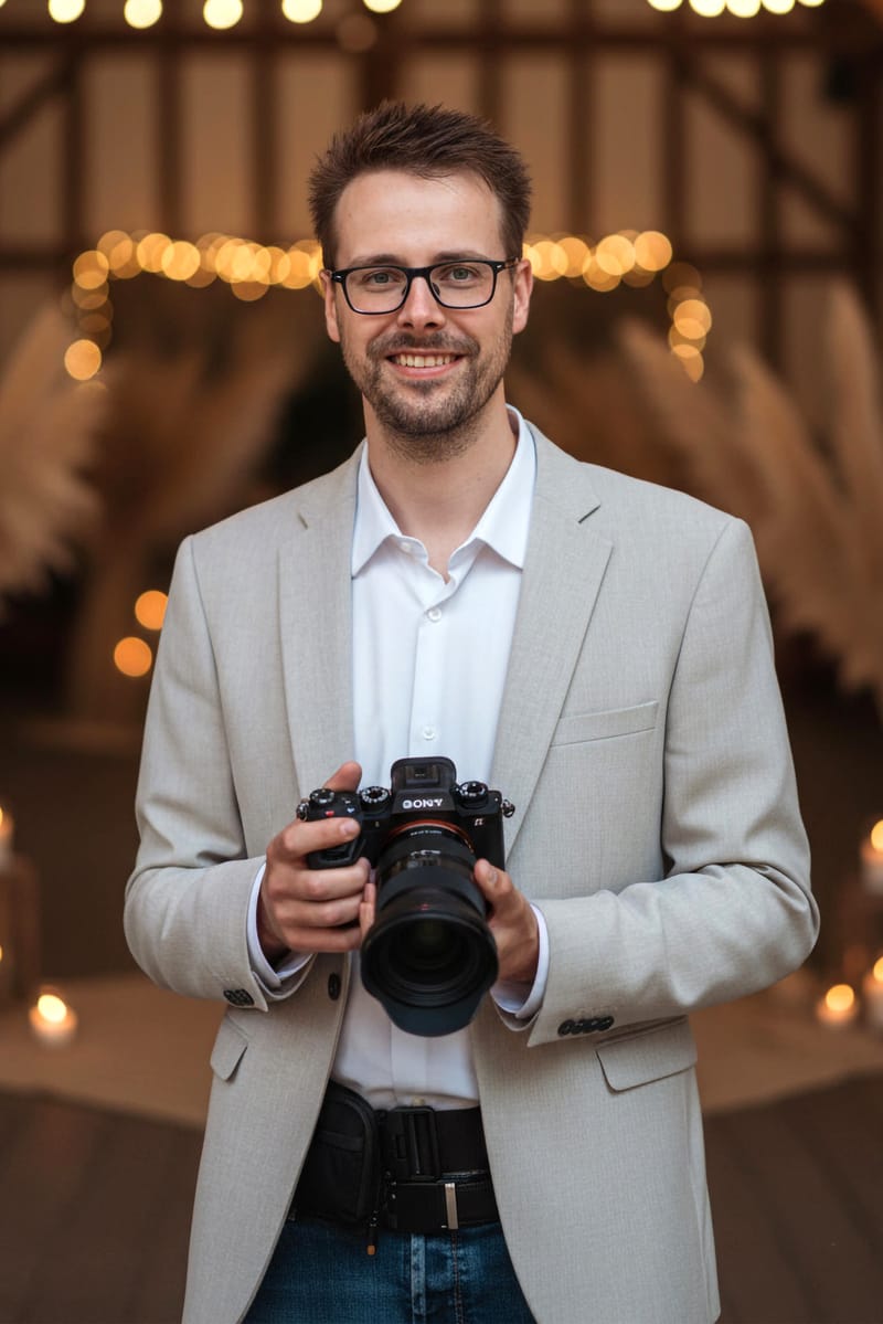 Kay Maikowske bei der Arbeit als Fotograf am Niederrhein